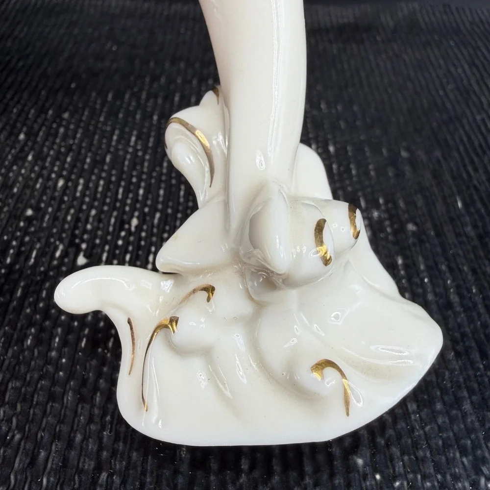 Lenox Ivory China Dolphin Figurine Gold Trim Nautical Ocean Marine Life‎ 4 Inch